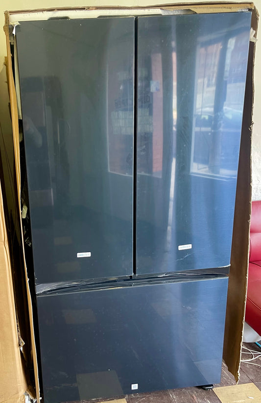 Samsung BESPOKE 3-Door French Door Refrigerator with Beverage Center in Navy Steel